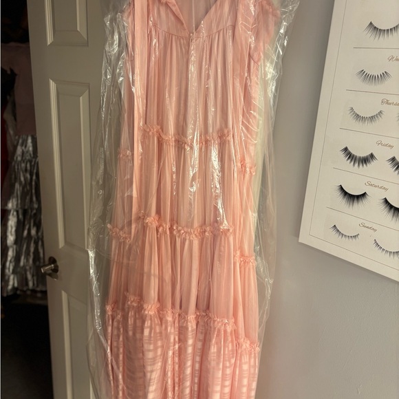 LoveShackFancy Burrows Dress Size 8 Pale Pink Dogwood $495 - Picture 12 of 13